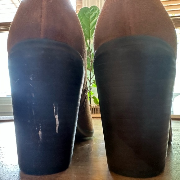 Aldo Womens Ankle Boots Almond Toe Zip Up Block Heels Cowgirl Suede Brown Size 9 - Picture 6 of 14